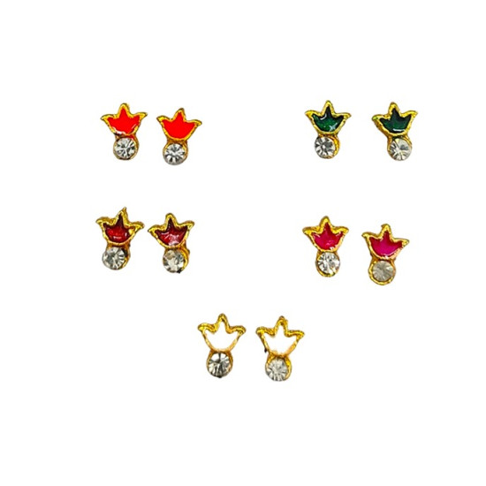 Kundal golden meenakari (set of 5)